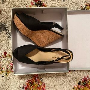 Jessica Simpson Black Wedges. Size 10.